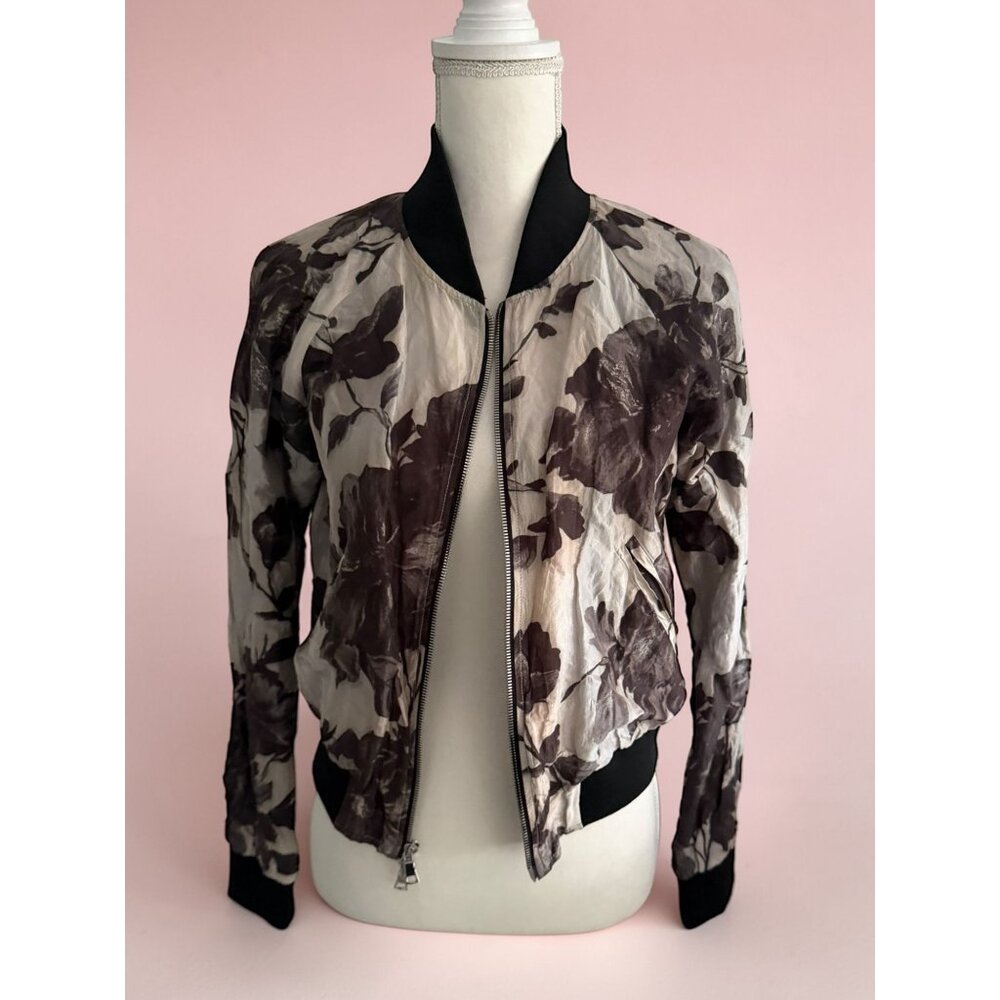 CALVIN RUCKER Floral Bomber Jacket Size Medium - Picture 1 of 6